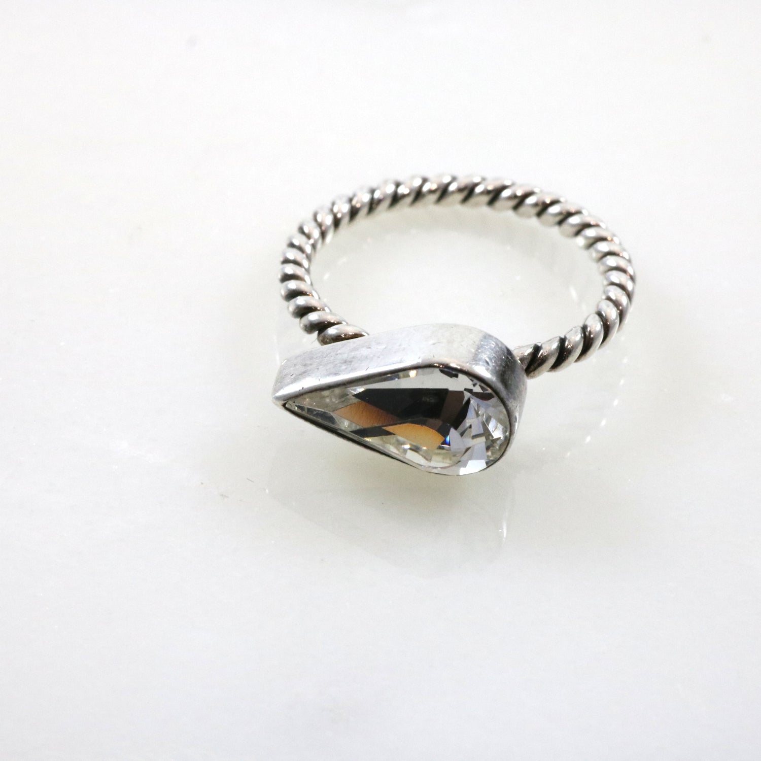 Teardrop Crystal Ring