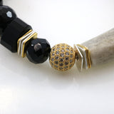 Black with Gold & Silver Stretch Bracelet