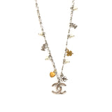 Faux Pearl Clover Station Necklace