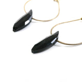 Hoop Black Crystal Drop Earrings
