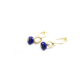 Gold & Royal Blue Stone Drop Earrings