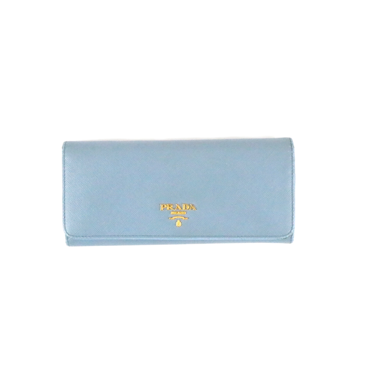 Blue Saffiano Long Flap Wallet