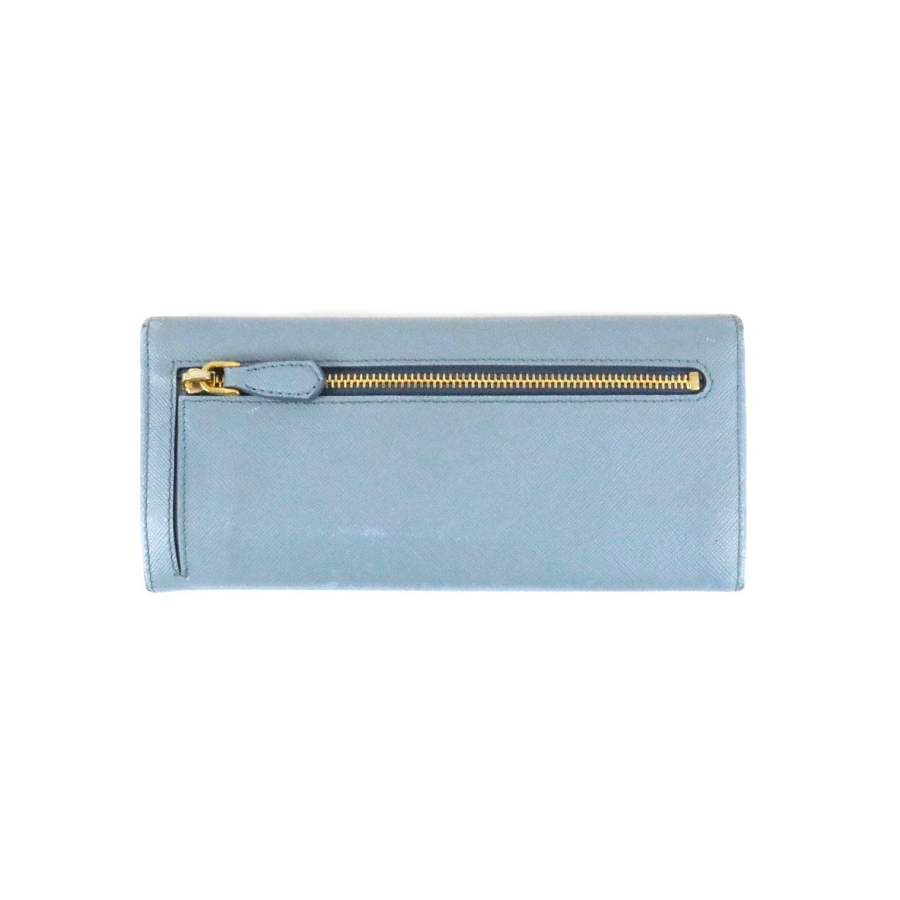 Blue Saffiano Long Flap Wallet