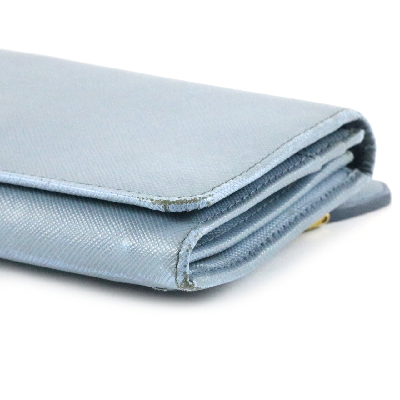 Blue Saffiano Long Flap Wallet