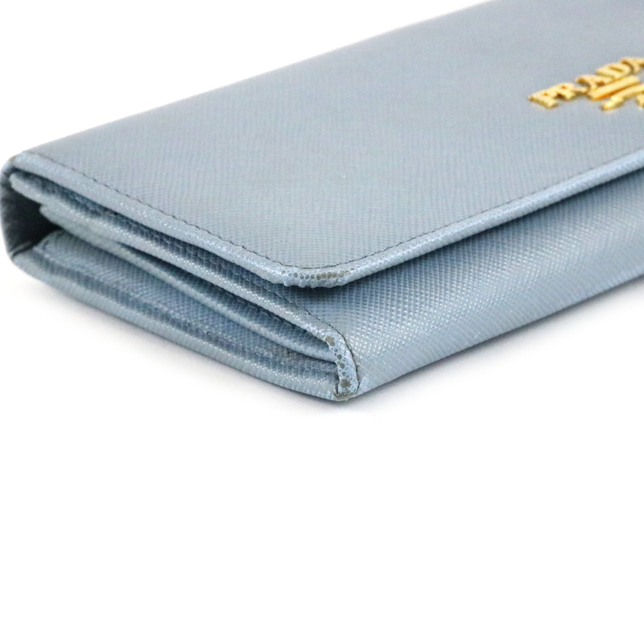 Blue Saffiano Long Flap Wallet