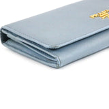 Blue Saffiano Long Flap Wallet