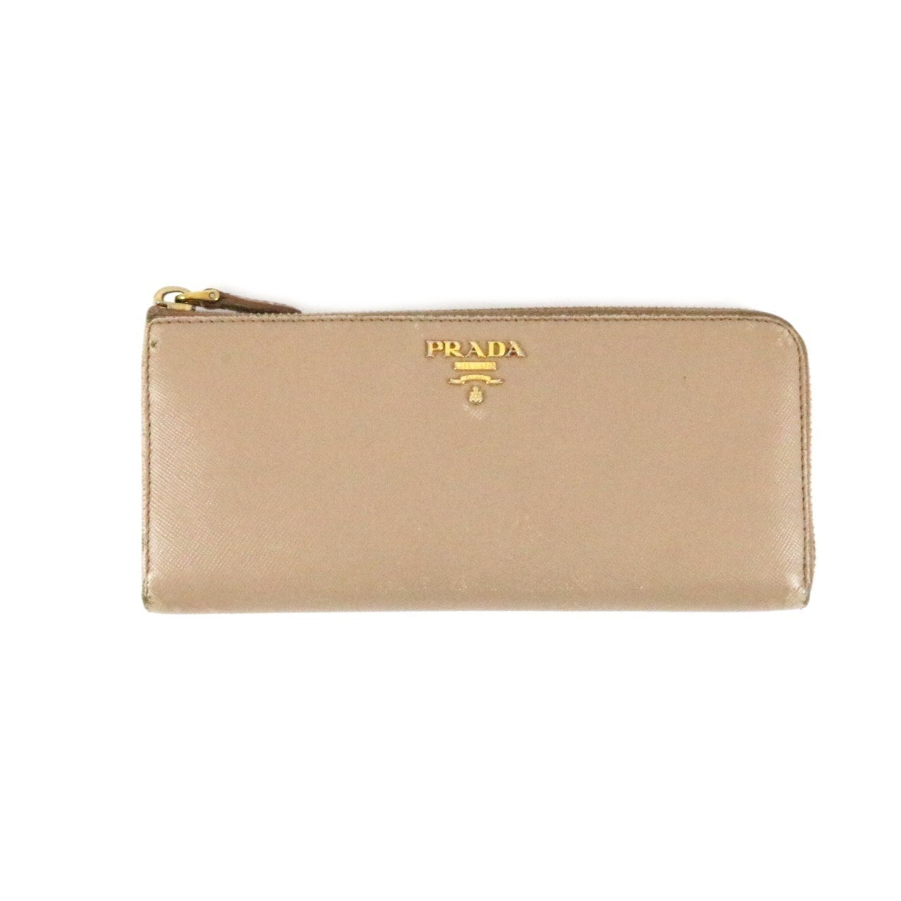 Nude Saffiano Long Zipper Wallet