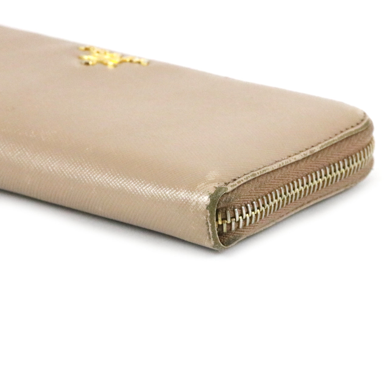 Nude Saffiano Long Zipper Wallet