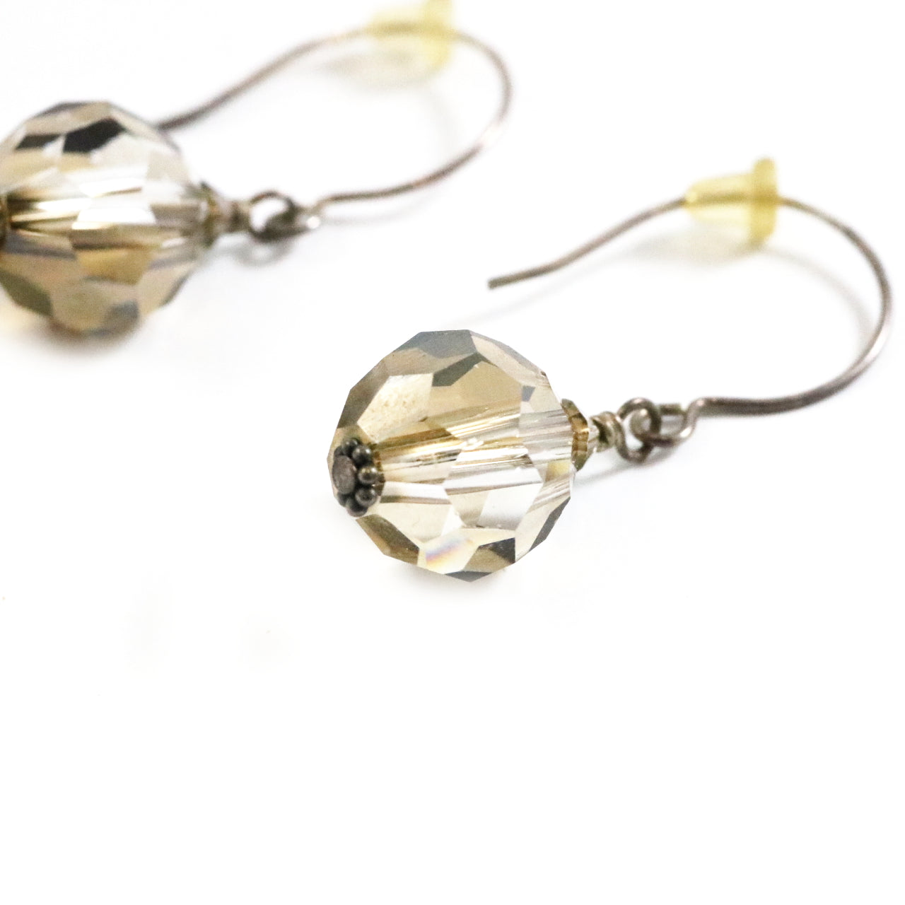 Bronze Crystal Drop Earrings