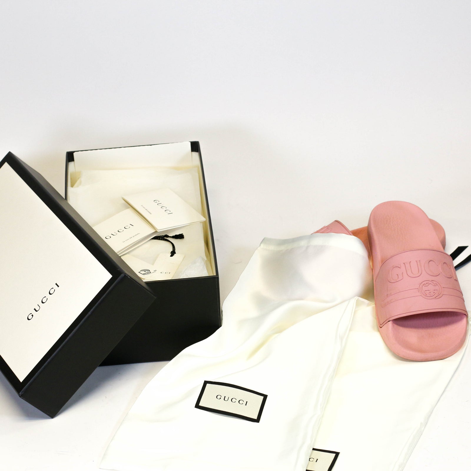 Rubber St. Gucci Print Slide Sandals