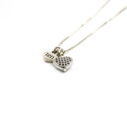 Silver Pave Heart Pendant Necklace