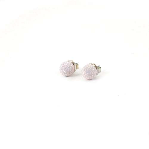 Rose Water Opal Sparkle Ball Earrings