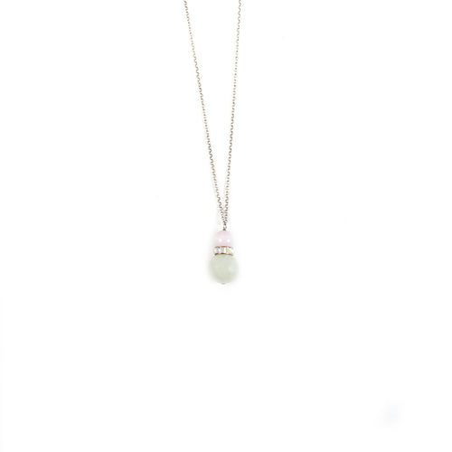 White and Pink Stone Necklace