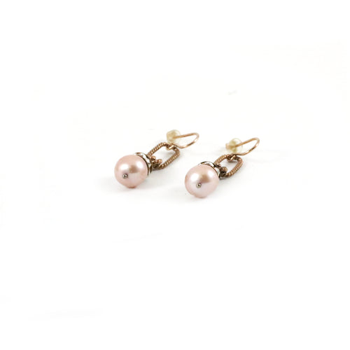 Pink Pearl Drop Earrings