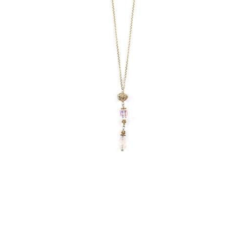 Silver Crystal Dangle Necklace
