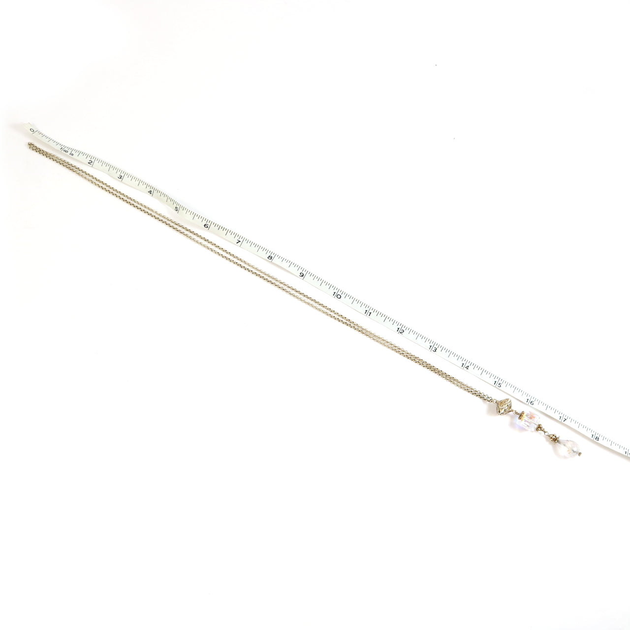 Silver Crystal Dangle Necklace