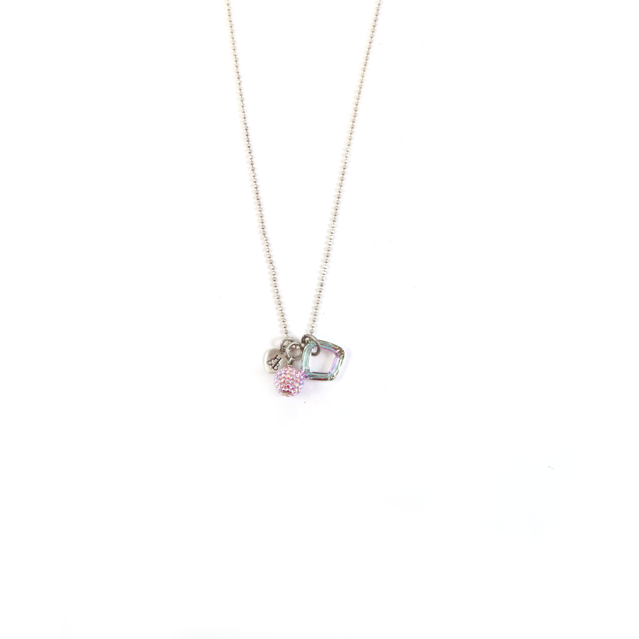 10mm Pink Aurora Borealis Cluster Necklace