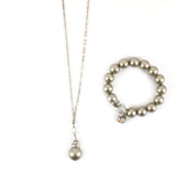 Pearl Necklace & Bracelet Set