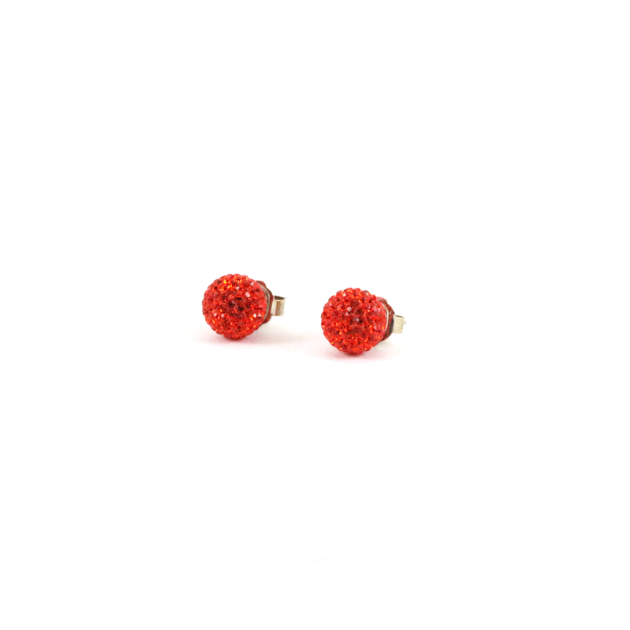 Red Sparkle Ball Earrings