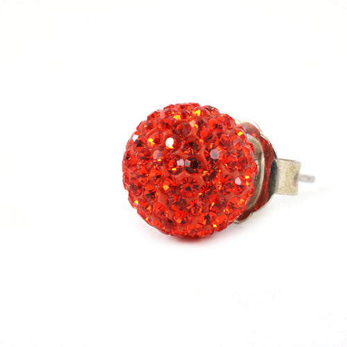 Red Sparkle Ball Earrings