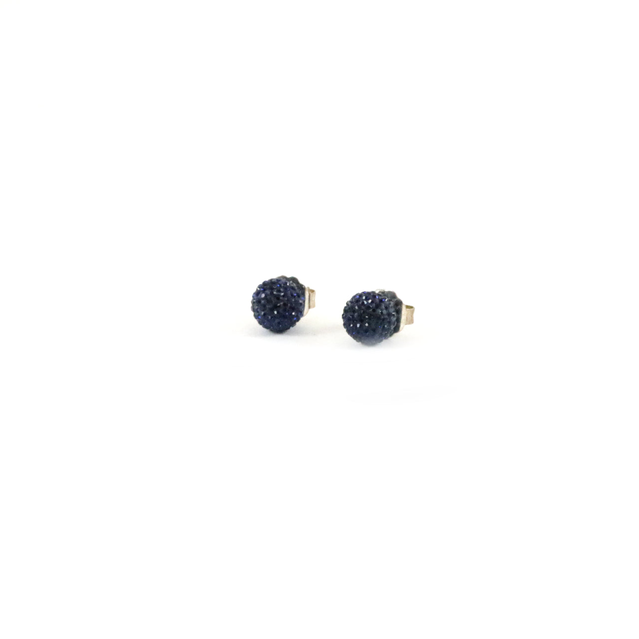 Navy Sparkle Ball Earrings