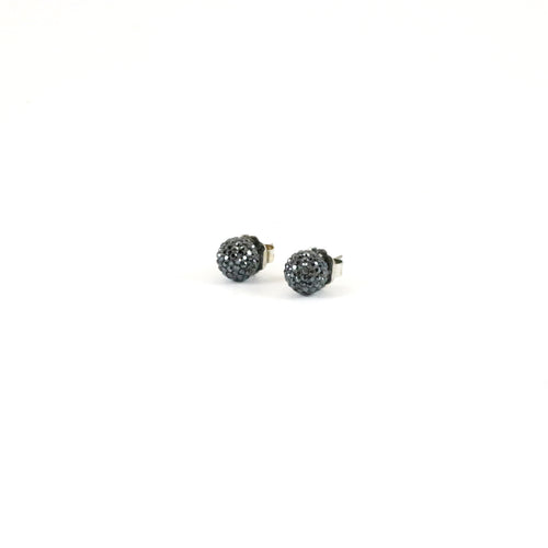 Grey Sparkle Ball Earrings