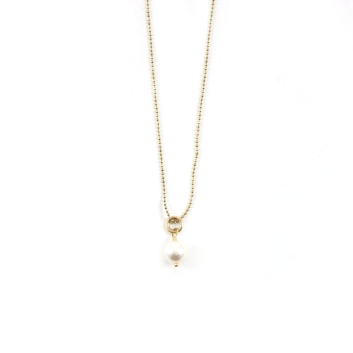 Gold Pearl Pendant Necklace