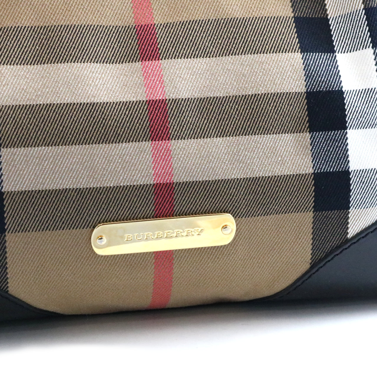 Canvas Check Shoulder Bag