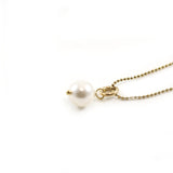 Gold Pearl Pendant Necklace