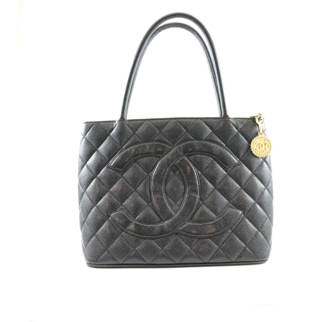 Quilted Caviar Medallion Tote