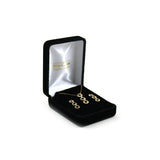 10k Gold Three Diamond Circles Earrings & Necklace Set