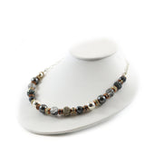 Black and Gold Needle Quarts Necklace