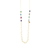 Coloured Stone Lariat Necklace