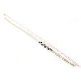 Coloured Stone Lariat Necklace