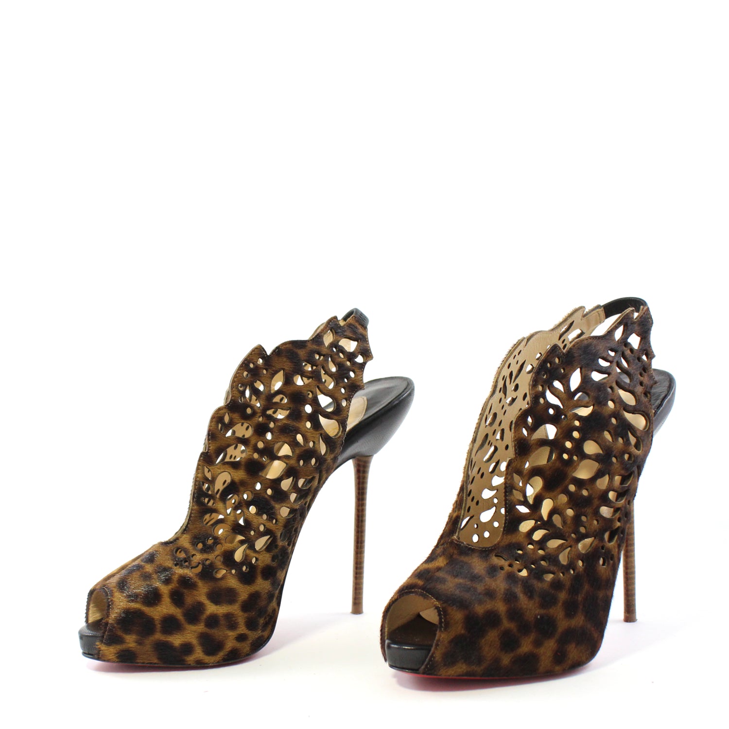 Slingback Laser Cut Ponyhair Pumps