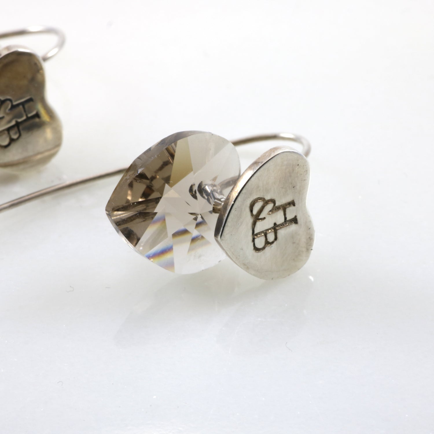 Heart & Crystal Earrings