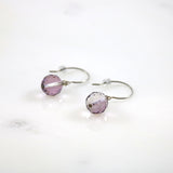 Purple Crystal Drop Earrings