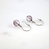 Purple Crystal Drop Earrings