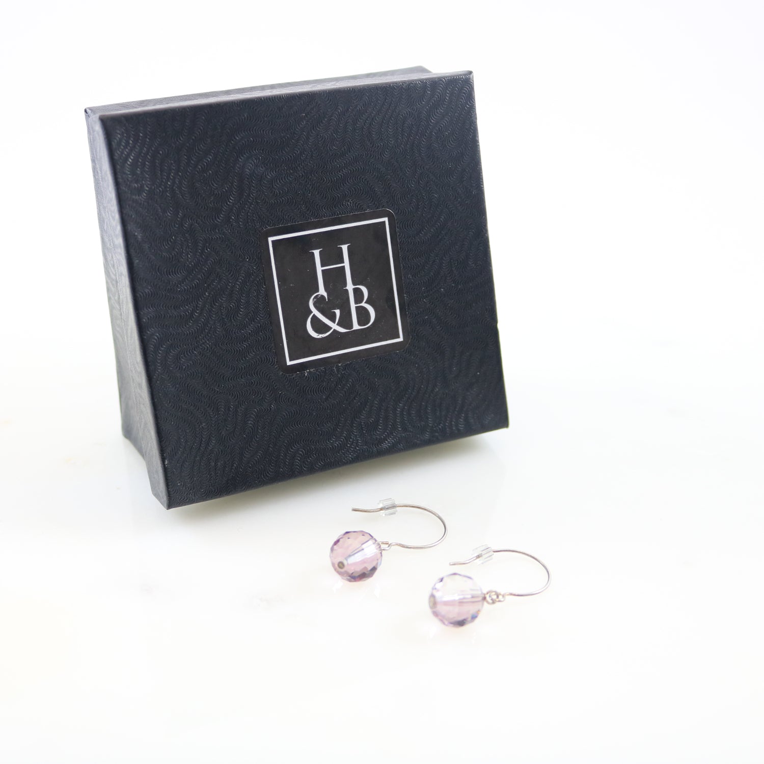 Purple Crystal Drop Earrings