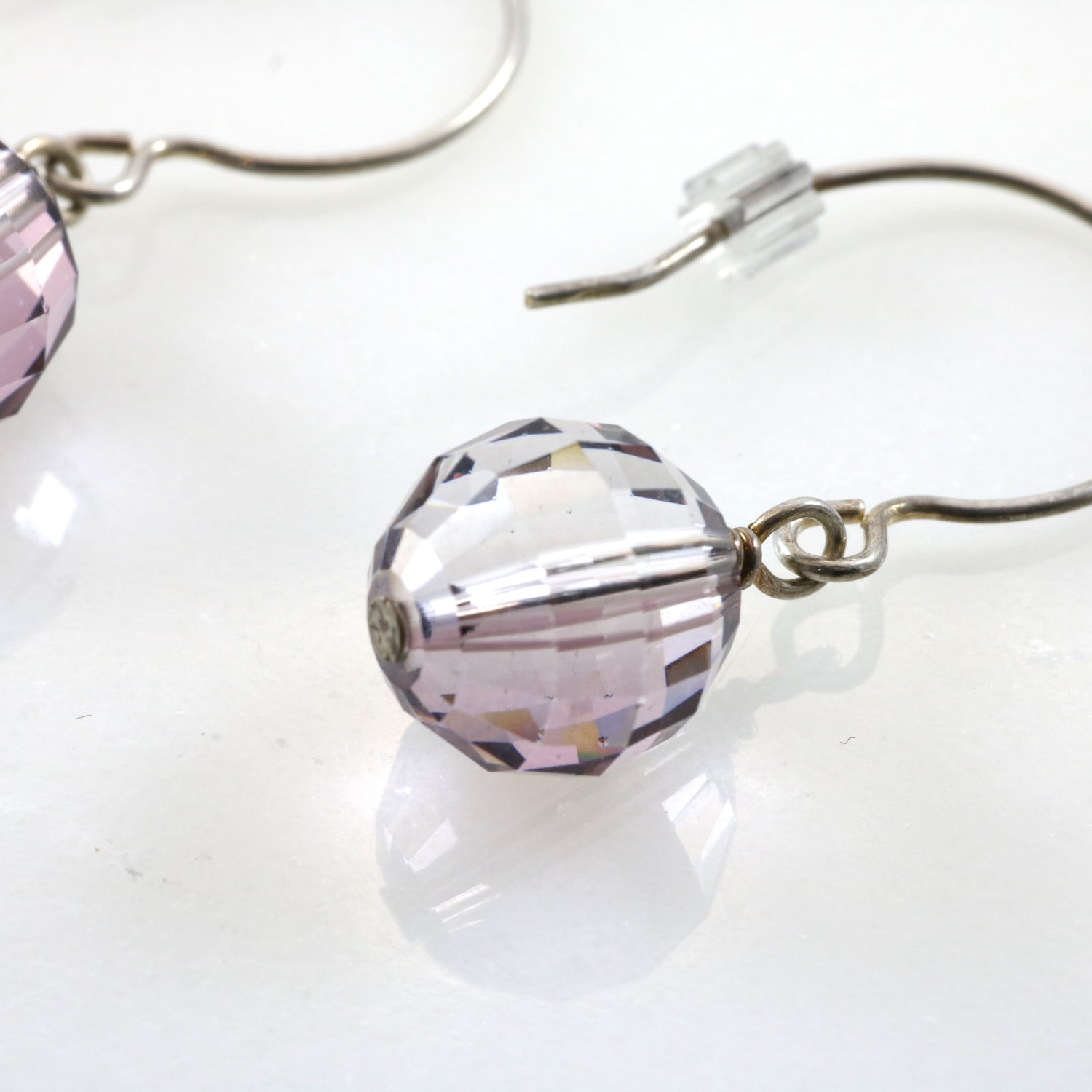 Purple Crystal Drop Earrings