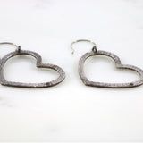 Hammered Heart Hoop Earrings