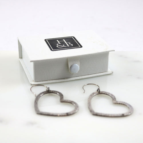Hammered Heart Hoop Earrings