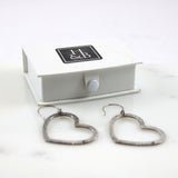Hammered Heart Hoop Earrings