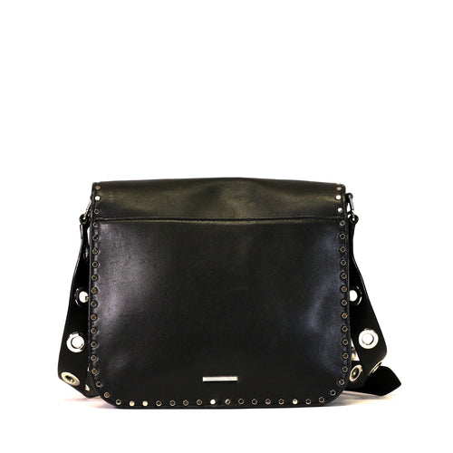 Black Crossbody Bag With Studs