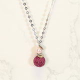 Pink Sparkle Ball Long Necklace