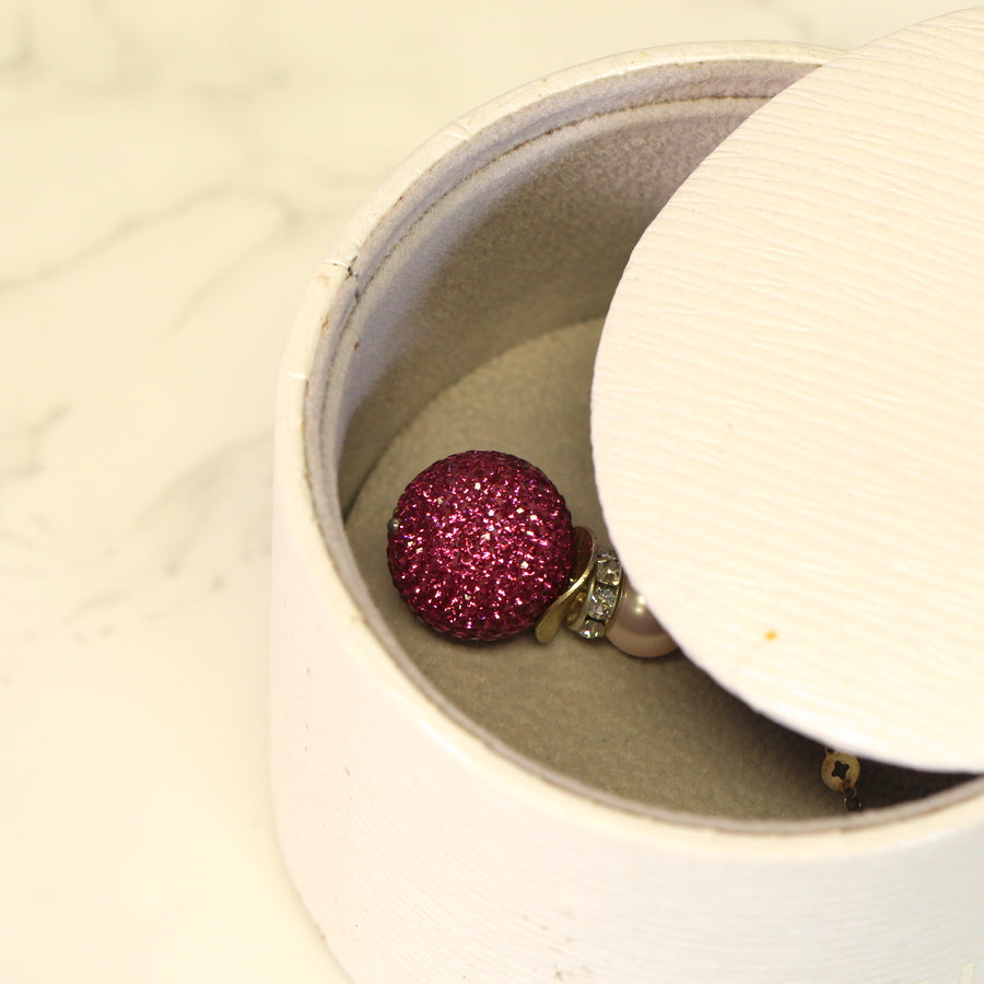 Pink Sparkle Ball Long Necklace