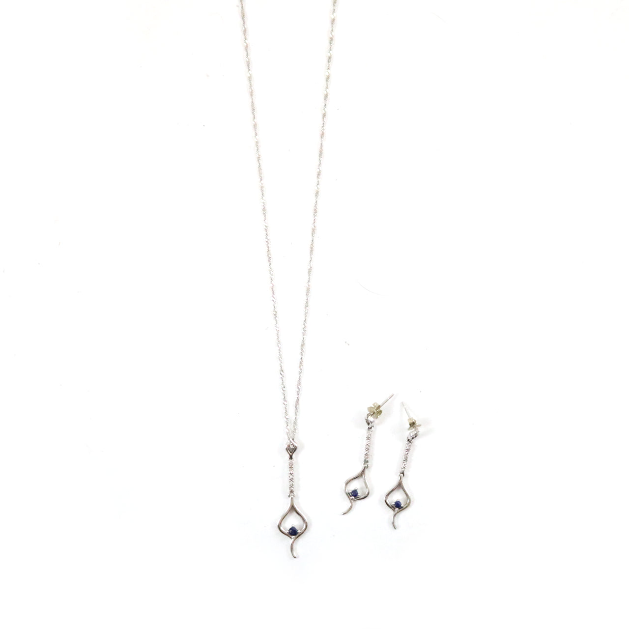London Blue Topaz & Diamond Necklace & Earrings