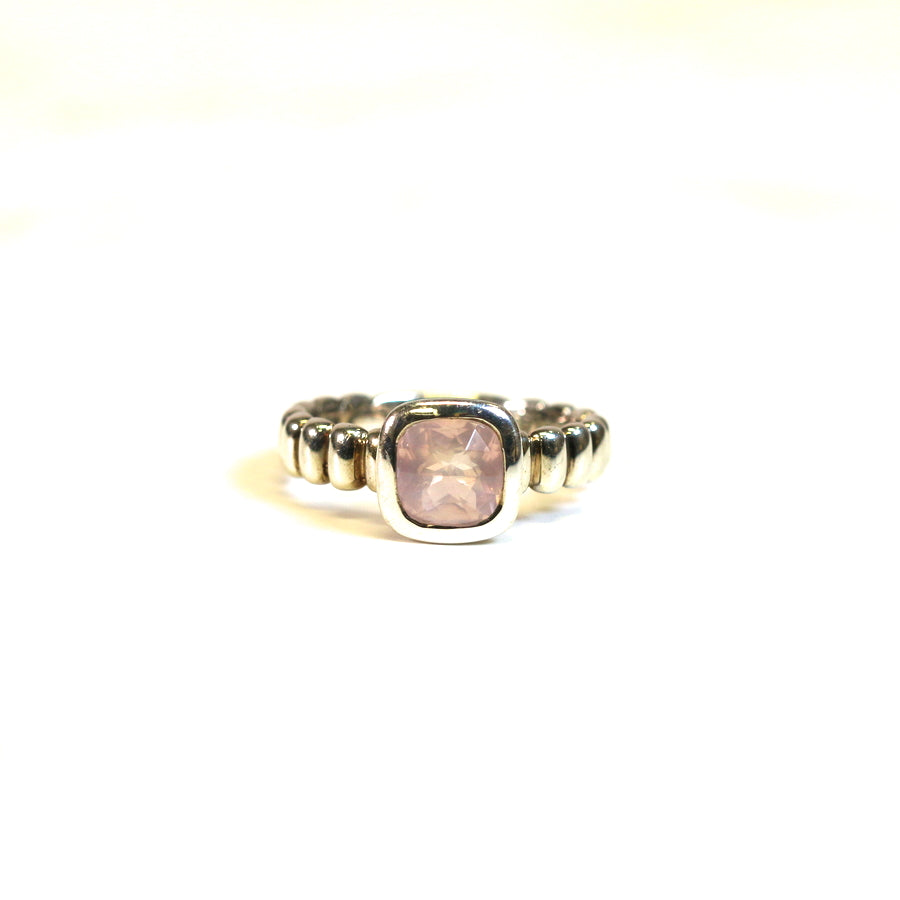 Sterling Silver Ring Pink Stone