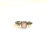 Sterling Silver Ring Pink Stone