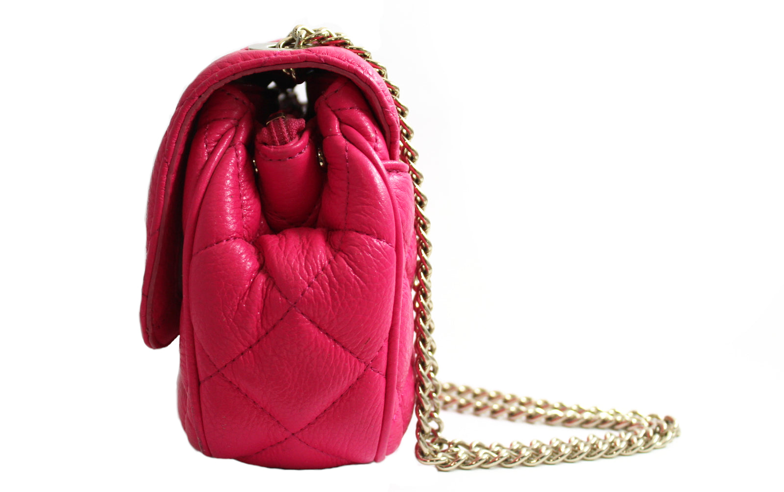 Quilted Pink Leather Convertible Bag
